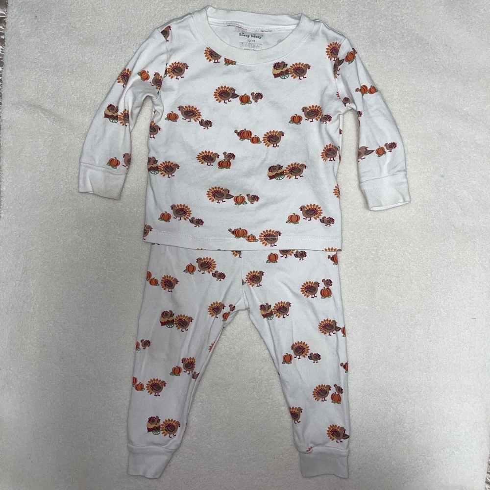 Kissy Kissy Thanksgiving Gobble Gobble pajama set 12-18m